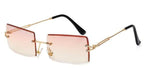 Alloy Frame Rimless Square Sunglasses