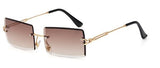 Alloy Frame Rimless Square Sunglasses