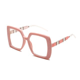 Stripe Gradient Spectacles Frame Square Sunglasses