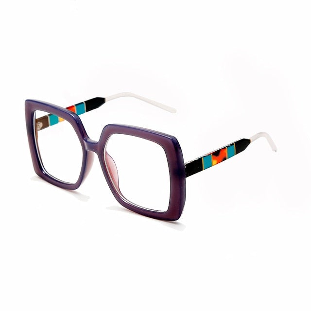 Stripe Gradient Spectacles Frame Square Sunglasses