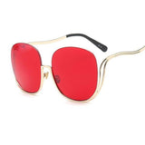 Semi Rimless Oversized Round Sunglasses