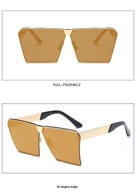 Rimless Oversized Square Sunglasses