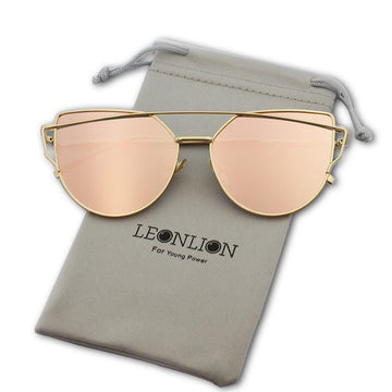 Reflective Metal Cat Eye Sunglasses
