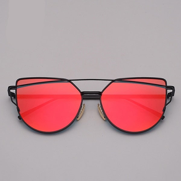 Reflective Metal Cat Eye Sunglasses