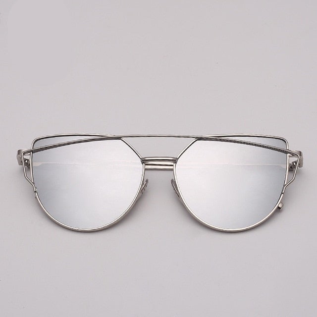 Reflective Metal Cat Eye Sunglasses