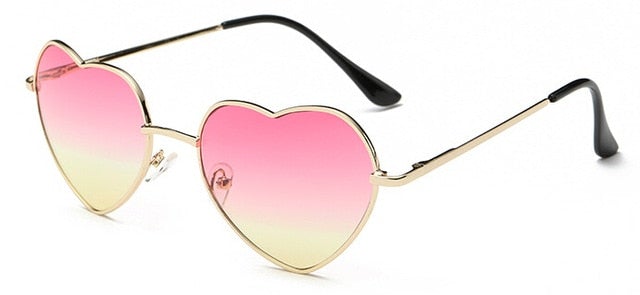 Rimless Metal Heart Shaped Round Sunglass