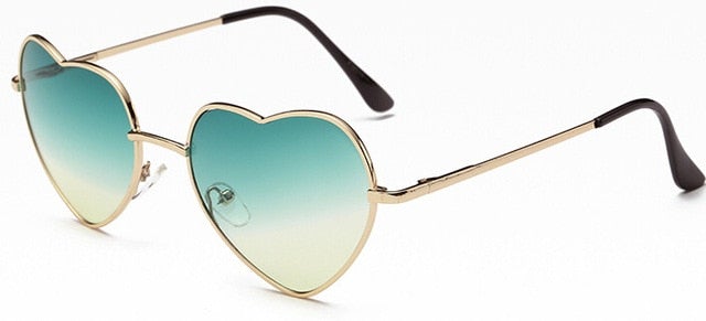 Rimless Metal Heart Shaped Round Sunglass