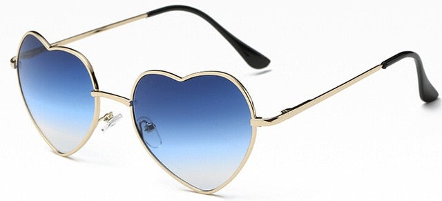 Rimless Metal Heart Shaped Round Sunglass