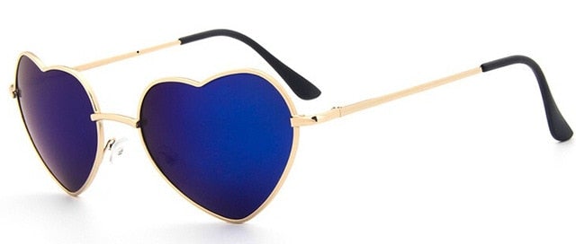 Rimless Metal Heart Shaped Round Sunglass