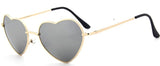 Rimless Metal Heart Shaped Round Sunglass