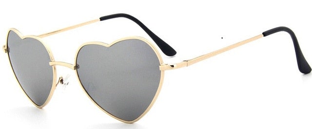 Rimless Metal Heart Shaped Round Sunglass