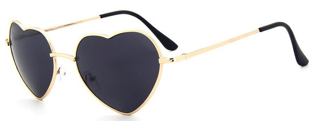 Rimless Metal Heart Shaped Round Sunglass