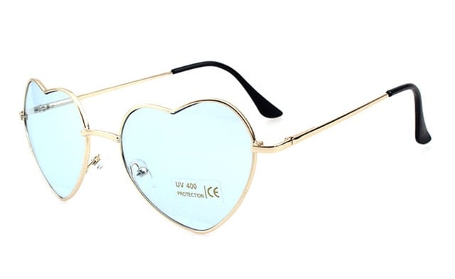 Rimless Metal Heart Shaped Round Sunglass