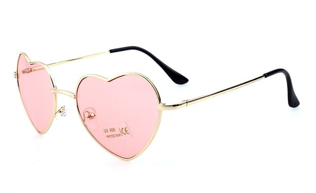 Rimless Metal Heart Shaped Round Sunglass