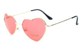 Rimless Metal Heart Shaped Round Sunglass