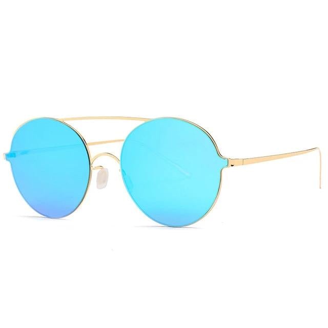 Gothic Alloy Frame Rimless Round Sunglass