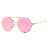 Gothic Alloy Frame Rimless Round Sunglass