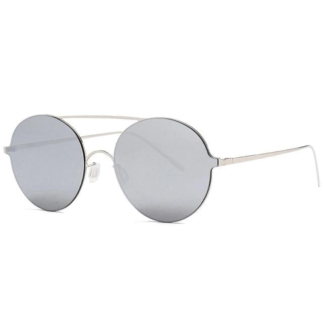 Gothic Alloy Frame Rimless Round Sunglass