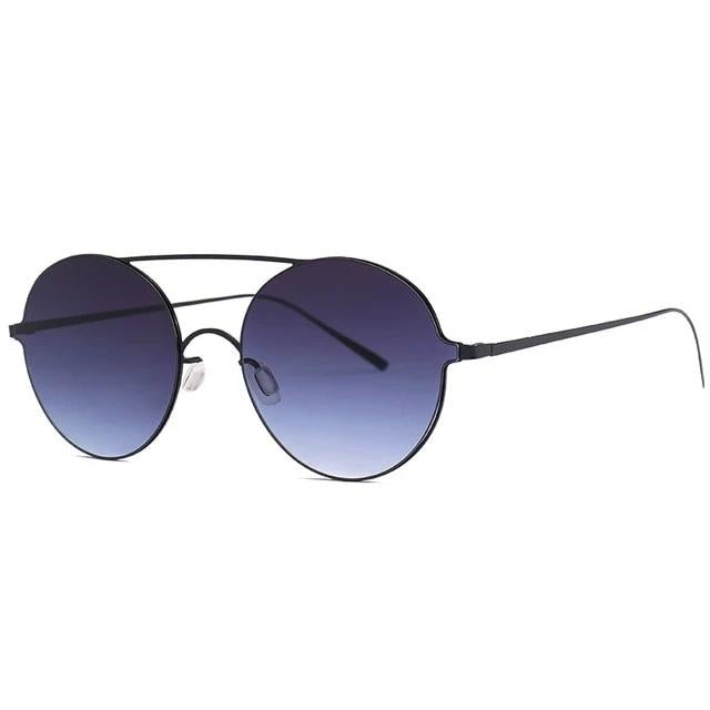 Gothic Alloy Frame Rimless Round Sunglass