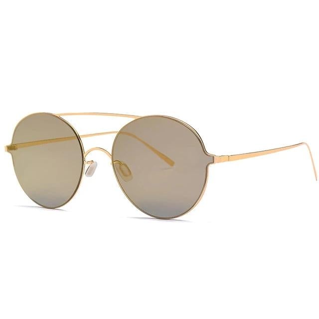 Gothic Alloy Frame Rimless Round Sunglass