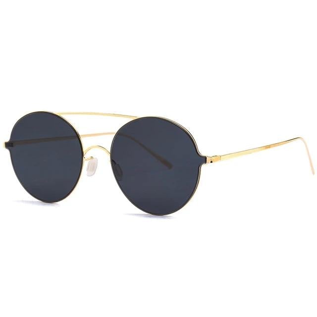 Gothic Alloy Frame Rimless Round Sunglass