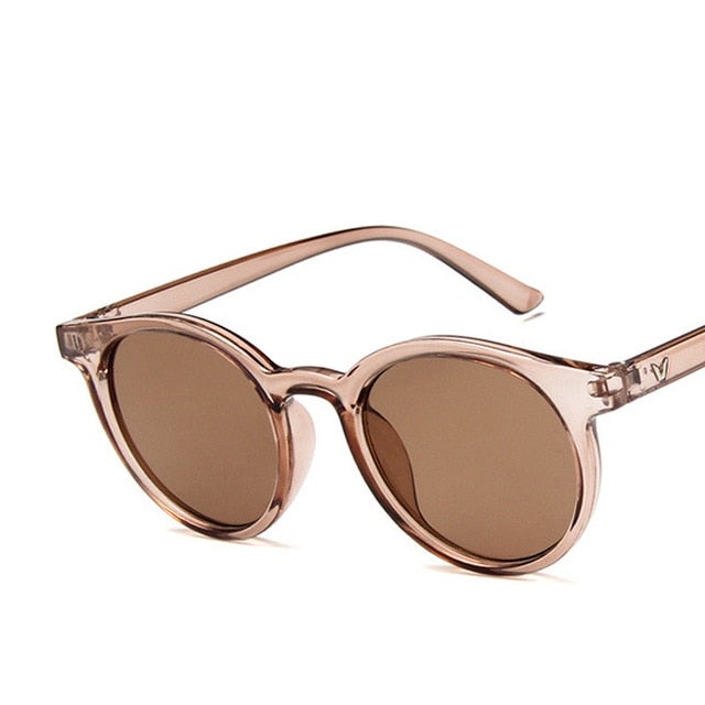 Vintage Style Plastic Frame Anti-Reflective Gradient Retro Round Sunglasses