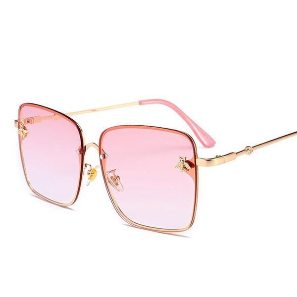 Golden Thin Frame Square Sunglasses