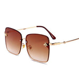 Golden Thin Frame Square Sunglasses