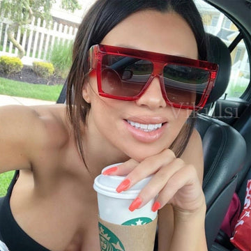 Flat Top Resin Square Sunglasses