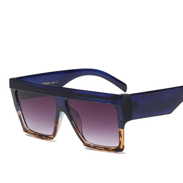 Semi Rimless Resin Square Sunglasses