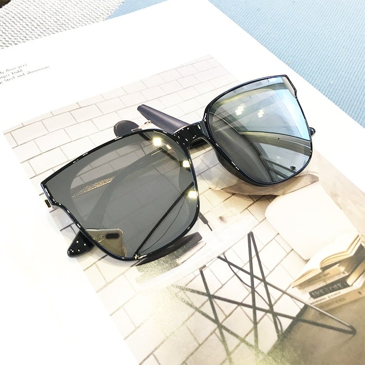 Oversize Clear Lens Vintage Retro Sunglasses