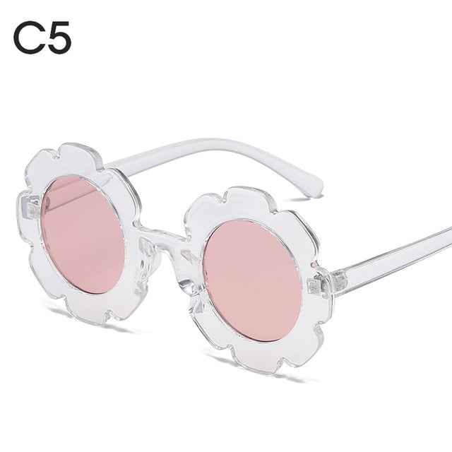 Flower Vintage Sport Round Sunglasses
