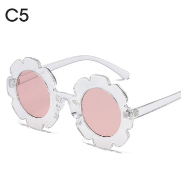 Flower Vintage Sport Round Sunglasses