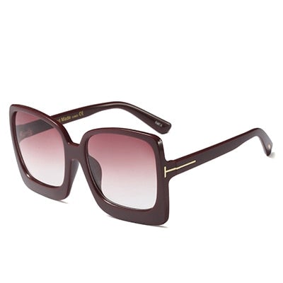 Oversize Polycarbonate Frame Gradient Square Sunglasses