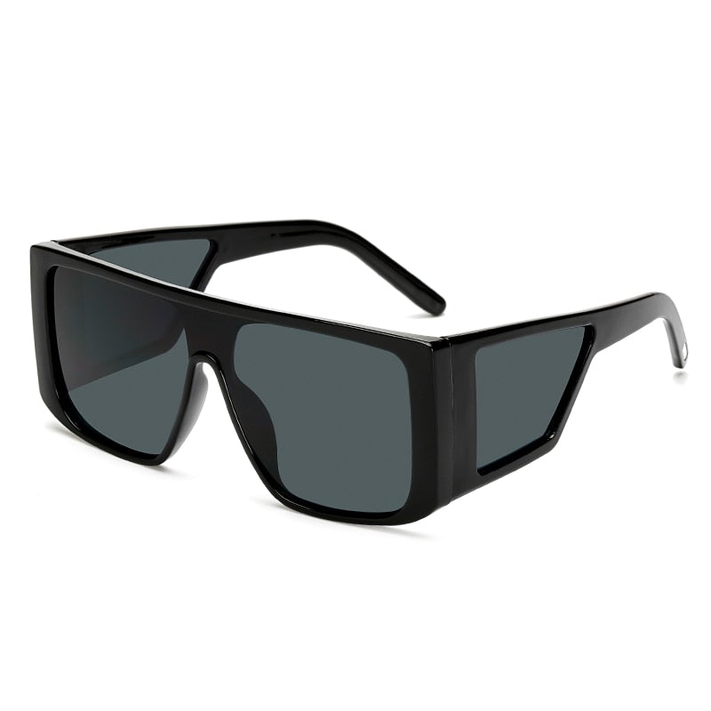 Oversized Shield Anti-Reflective Frame Square Sunglasses
