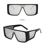 Oversized Shield Anti-Reflective Frame Square Sunglasses