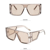 Oversized Shield Anti-Reflective Frame Square Sunglasses