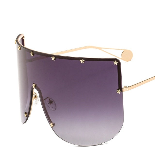Vintage Oversized Windproof Retro One Piece Shield Visor Sunglasses