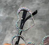 Heart Shape Rhinestone Clear Luxury Cat Eye Sunglasses