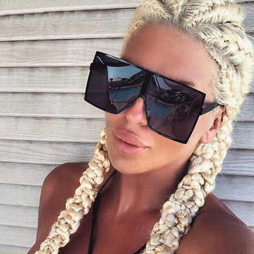 Metal Frame Oversized Square Sunglass