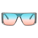 Retro One-Piece Mirror Big Frame Oversized Square Sunglasses