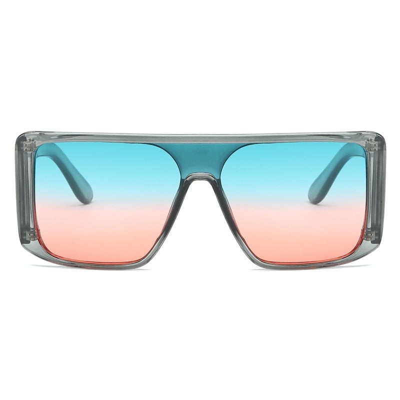 Retro One-Piece Mirror Big Frame Oversized Square Sunglasses