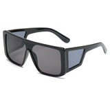 Retro One-Piece Mirror Big Frame Oversized Square Sunglasses