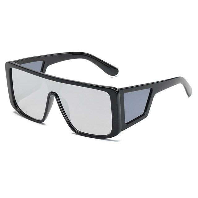 Retro One-Piece Mirror Big Frame Oversized Square Sunglasses