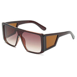 Retro One-Piece Mirror Big Frame Oversized Square Sunglasses