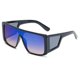 Retro One-Piece Mirror Big Frame Oversized Square Sunglasses