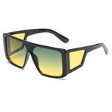 Retro One-Piece Mirror Big Frame Oversized Square Sunglasses