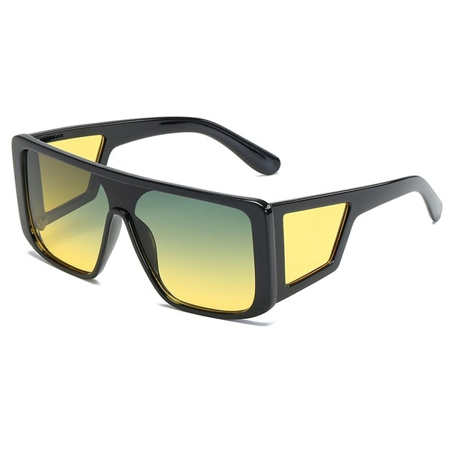 Retro One-Piece Mirror Big Frame Oversized Square Sunglasses