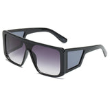 Retro One-Piece Mirror Big Frame Oversized Square Sunglasses