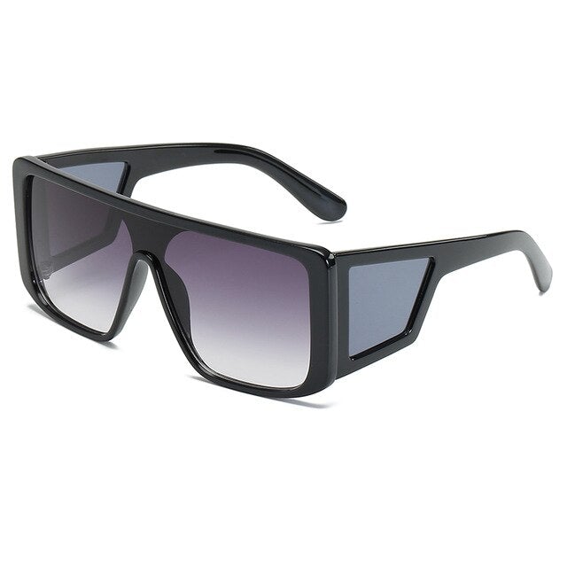 Retro One-Piece Mirror Big Frame Oversized Square Sunglasses
